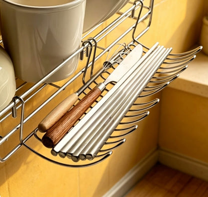 2-Pack Stainless Steel Hanging Sink Drain Basket | Multipurpose Kitchen Sink Caddy & Sponge Holder | Rust-Proof Mesh Storage Rack for Dish Soap and Utensils