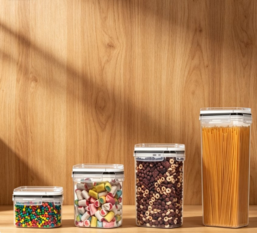 Airtight Kitchen Food Storage Containers (7-Pack) - Leak-Proof Pantry Organizers for Cereal, Flour & Sugar - Includes Labels & Pen