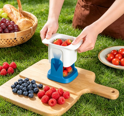 Hand Pressure Vegetable Dicer & Slicer - Heavy Duty French Fries Cutter for Potato and Cucumber - Easy Clean Manual Food Chopper for Kitchen