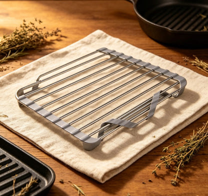 Triangle Roll-Up Dish Drying Rack | Foldable Stainless Steel Corner Sink Drainer | Heat-Resistant Multipurpose Trivet & Sponge Organizer